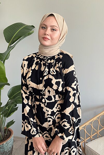 InStyle Bézs színű virágmintás darabos ruha