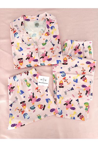 MH Moony Homewears Комплект мека пижама с раирано фолио от 3 части