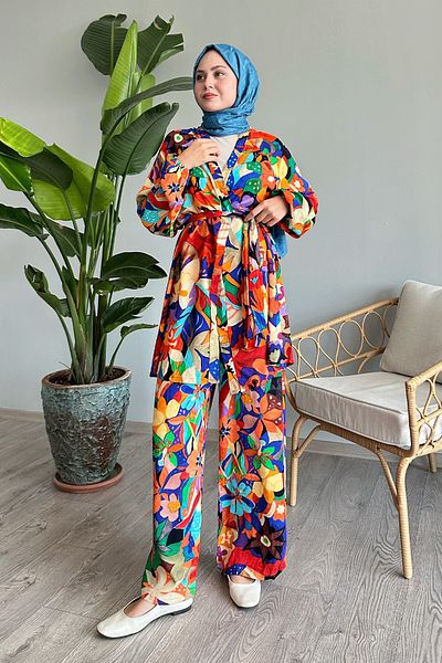 InStyle مجموعة مزدوجة من الفسكوز البرتقالي الزهري