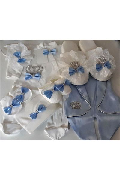 Petite Ponpon Baby Baby Boy Hospital Release Maternity Set Slipper Crown Slipper Crown Pregnant Birth Gift