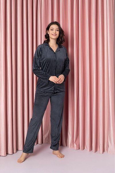 CALİA Set de pijamale de damă din catifea - nasturi frontali, sezon nou
