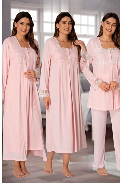 Effort Pijama مجموعة من 4 قطع للحوامل من ماركة "Effortt 2405" باللون الوردي