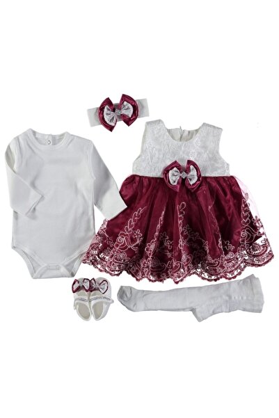 Ponpon Baby Kız Bebek Mor Mevlüt Takımı Elbise