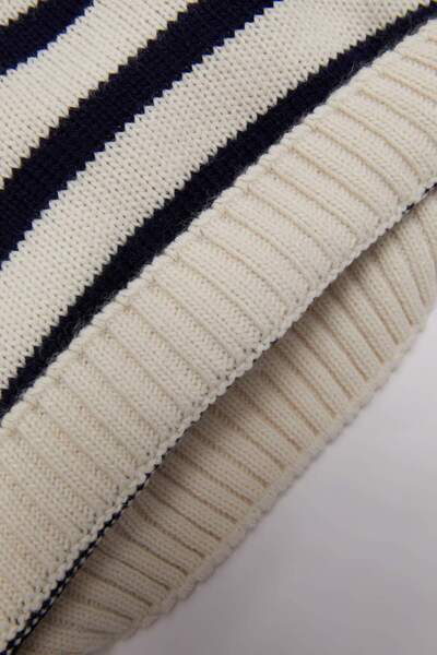 DeFacto Erkek Bebek Bisiklet Yaka Çizgili Kazak