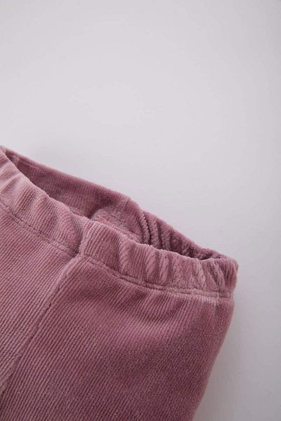 DeFacto Baby Girl Flat Leg Elastic Waist Velvet Leggings Y1083A223Wn