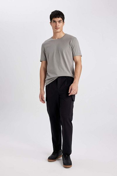 DeFacto Tričko Premium Mercerized Crew s krátkým rukávem, 100% bavlna – T5014Az23Sp