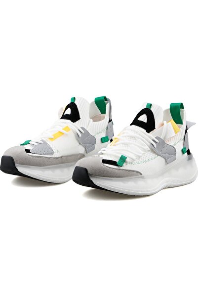 Guja 24Y500 Ορθοπεδικό Sneaker - Λευκό Δερμάτινο Πλεκτό, Χοντρό Αέρα, Αθλητικά Παπούτσια με ψηλή σόλα