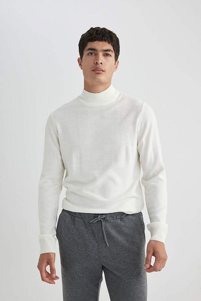 DeFacto Slim Fit Slim-Fit Half Turtleneck Basic Plain Strickpullover R1127az23wn