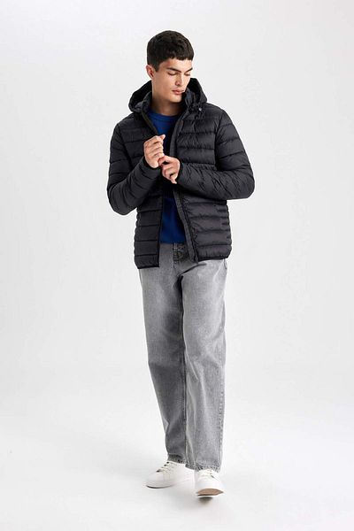 DeFacto Παλτό Slim Fit με κουκούλα