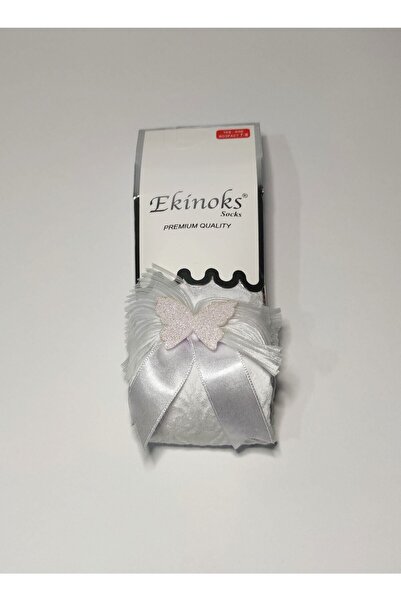 ekinoks socks Fiyonk Aksesuarlı Simli Taşlı Kız Çocuk Külotlu Çorap