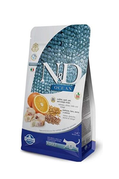 N&D Nd Ocean Tahıllı Morina Balıklı Ve Portakallı Kedi Maması 5 Kg