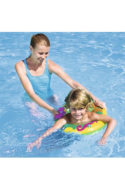 BESTWAY 51 Cm Patterned Sea and Pool Ring - Sea Adventures Swim Rings for Kids 36113