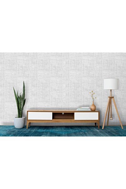 Bien Duvar Kağıtları Bien Exclusive Serisi 5343 Gri Sade Hasır Görünümlü Dokulu 9520 Duvar Kağıdı 5,30 M²