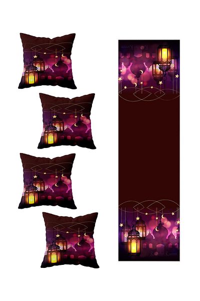 on the clouds Purple Ramadan - Set de 4 perne decorative și aleer pentru sufragerie și bucătărie