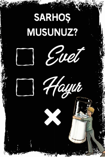 hediyeniburadabul Raki Designed Wooden Poster