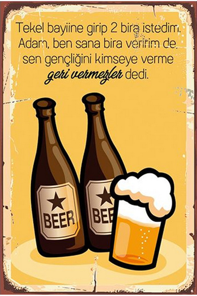 hediyeniburadabul Beer Designed Wooden Poster
