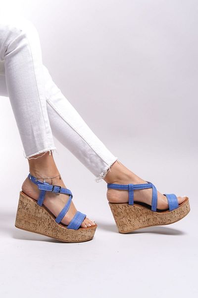 Riccon Sandale cu toc pentru femei Iyhemelle 0012644   Blugi
