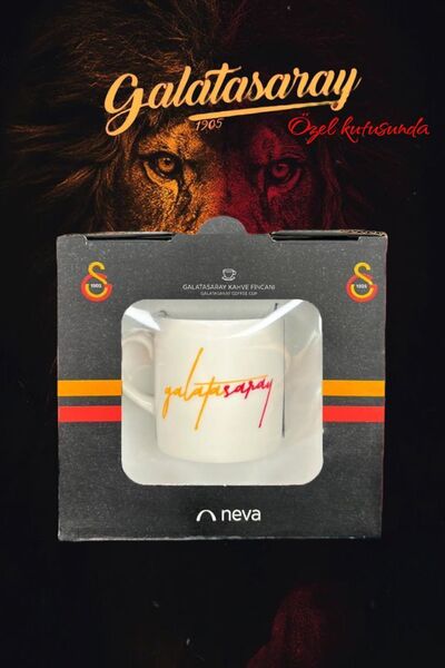 Neva 4'lü Takım Gs Taraftar Lisanslı Özel Kutusunda Kahve Fincan Seti Gs Babalara Hediye