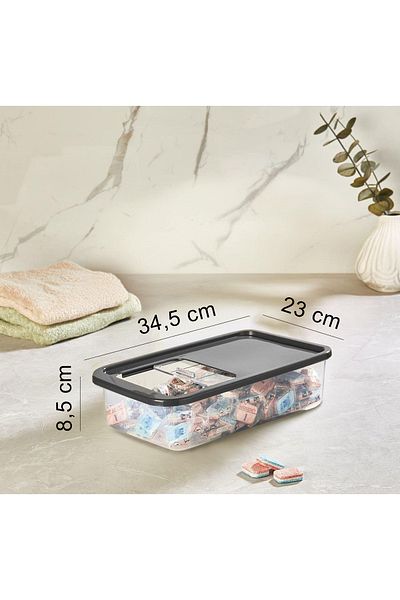 KRM HOME 5 Lt Multibox - Multi-Purpose Food and Pulses vs. Storage Container with Easy Sliding Lid