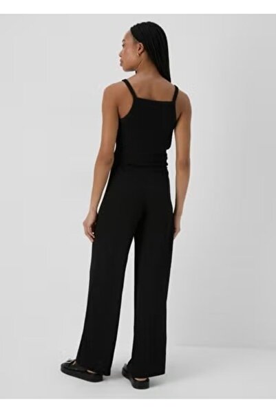 Kübra Tekstil Pleated Black Women's Trousers