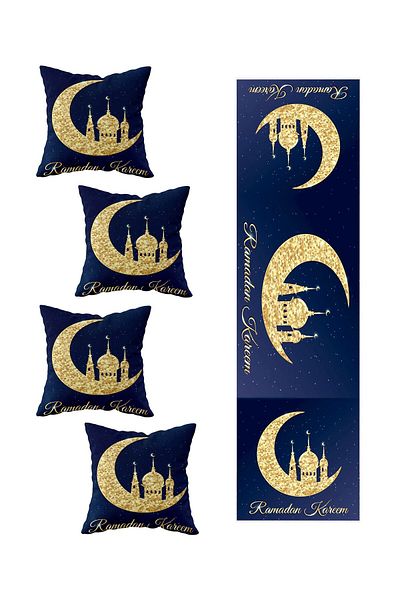 on the clouds Ramadan Kareem Διακοσμητικό Σετ 4 Runner - Navy Blue, Runner Models