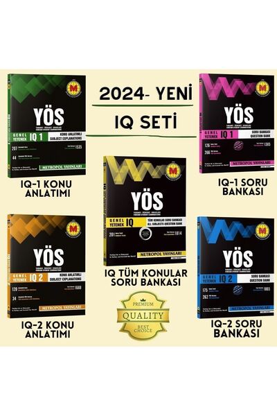 Puza Yayınları 2024 YENİ YÖS IQ SETİ 5 KİTAP metropol kuark galata tasarı