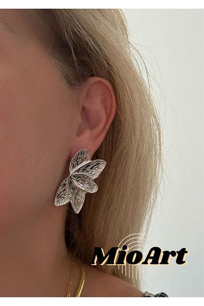 MioArt أقراط نسائية ملونة منقوشة بالزهور