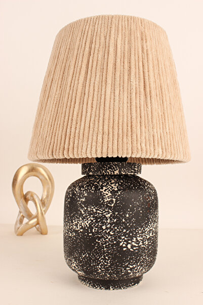 Hmydesign Durable Handmade Seramik Abajur Siyah-Krem