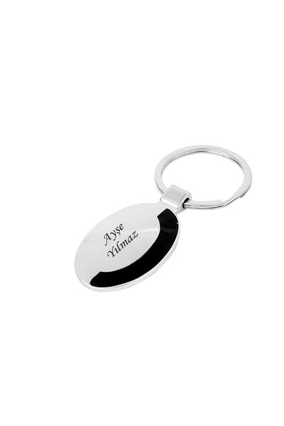 Personalized Metal Oval Keychain