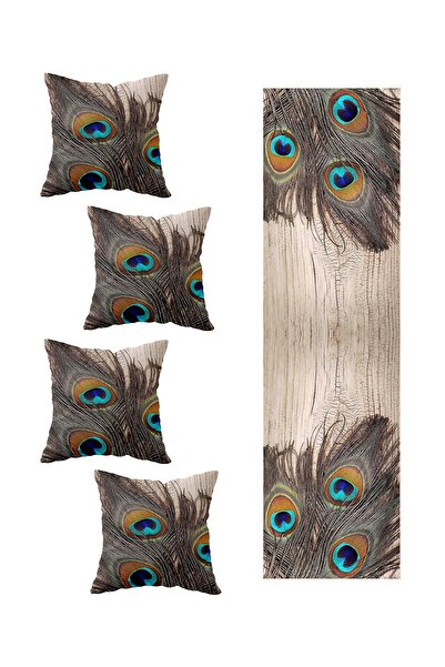 Pelangi Tavus Kuşu Salon Mutfak Masa Değişik Ranır Modelleri Dekoratif 4'lü K...