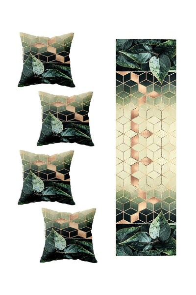 Pelangi Yeşil Yaprak Geometrik Petekli Masa Değişik Ranır Modelleri Dekoratif...