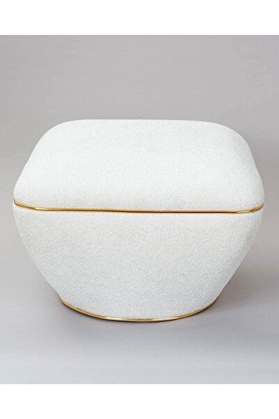 Zem Lulu Teddy Kumaş White Gold Puf