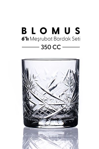 Fhilli Blomus Set of 6 Glass Soft Drink Glasses Crystal Vintage Glasses 350 Cc