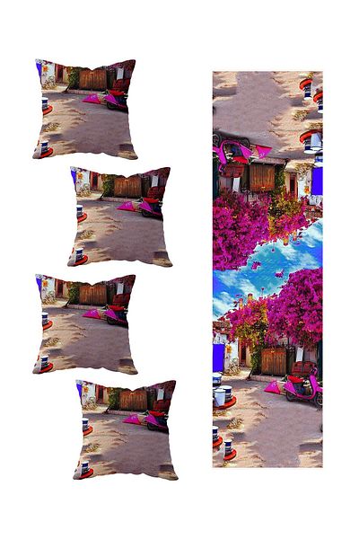 on the clouds Modele Alaçatı Ranır în stil lounge - Set de 4 perne decorative și alergători