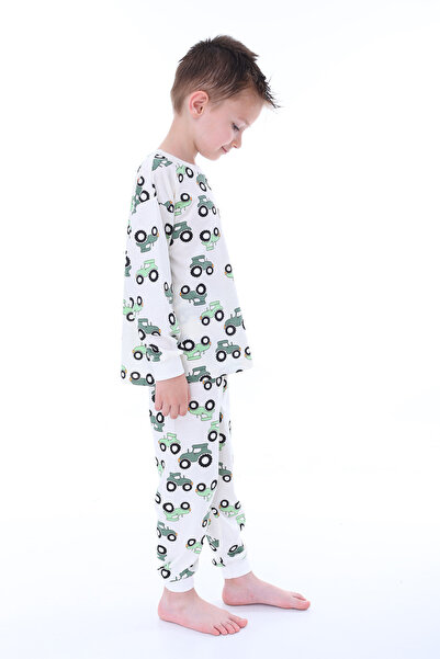 ZUZUNGA Men's Green Car Patterned Pajama Set