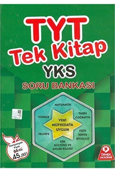 ÖRNEK AKADEMİ Yks Tyt Tek Kitap Soru Bankası | Örnek Akademi Komisyon |örnek Ak