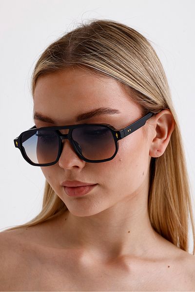 Goldmine Gabriela Unisex Black Blue Gradient Sunglasses - Uv400 Protection