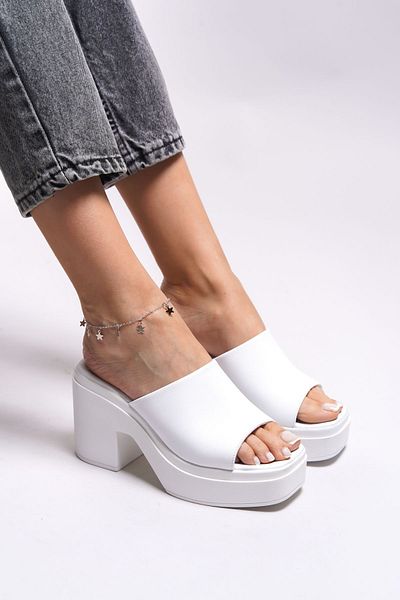Riccon Nytmrius Damen-Slipper mit Absatz0012280 Weiß