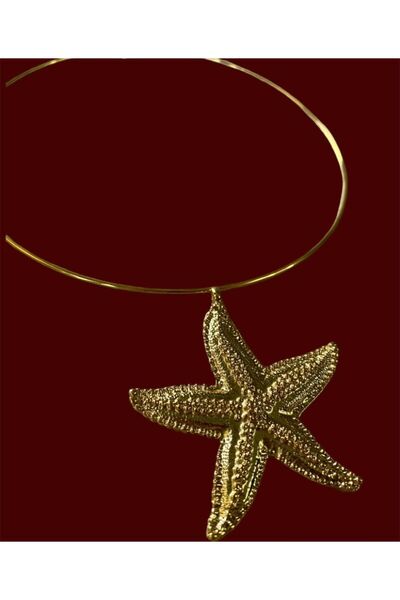 Jovela Altin kaplama büyük deniz yildizi choker tasma kolye