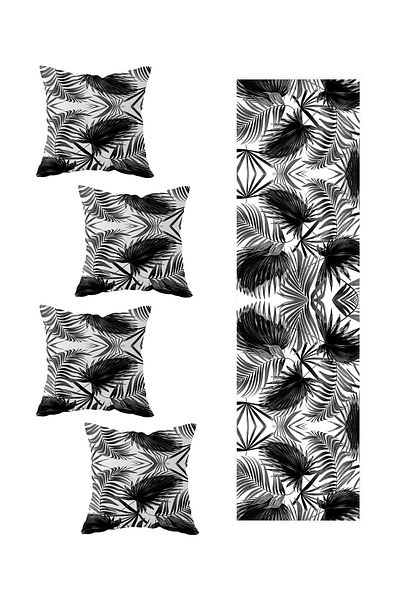 on the clouds Tropical Black and White 4-Pece Throw Models - Διακοσμητικό Σετ Μαξιλαριού Ριχτάρι