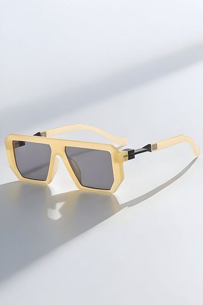 Eyesofia Unisex Black Chequer Cream Sunglasses