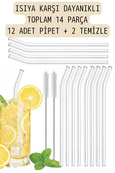 Comprox 12 Glass Pipettes Thermosilicate (Heat Resistant) and 2 Pipettes Cleaning Brushes 1stQuality