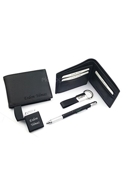 Personalized Wallet Cigarette Lighter Keychain Multifunctional Pen Set
