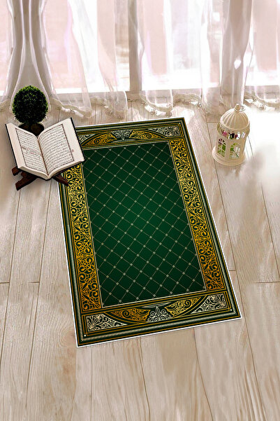 EY HOME سجادة صلاة رقمية مطبوع غير قابلة للانزلاق وقابلة للغسل مقاس 70x130