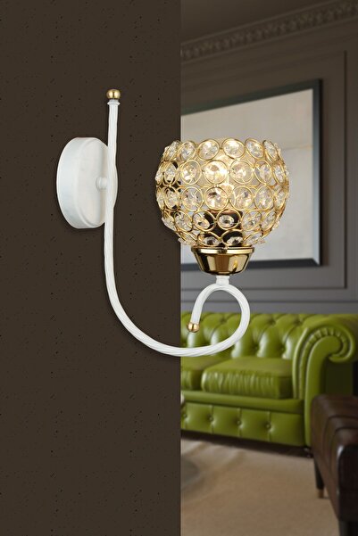 Genel Markalar Beyaz Kule Kristal Yukarı Bakan Modern Aplik