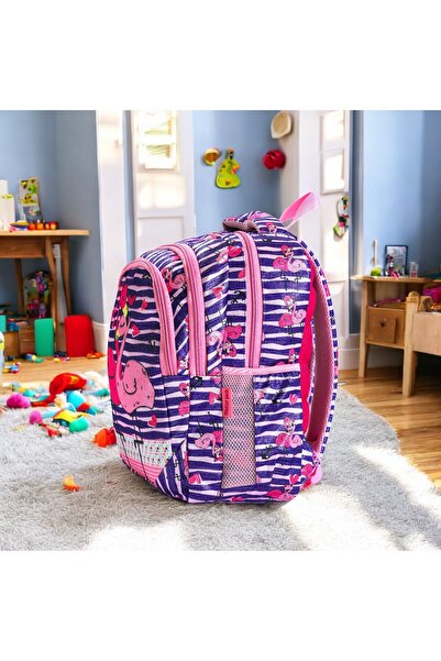 Shopiolog İlkokul Ortopedik Su Geçirmez Suluklu 3 Bölmeli Beslenmeli İlköğret...