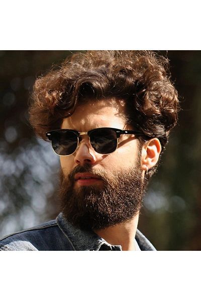 Makro Optik Classic Retro Gold Frame Black Unisex Sunglasses