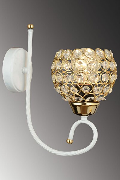 Genel Markalar Beyaz Kule Kristal Yukarı Bakan Modern Aplik