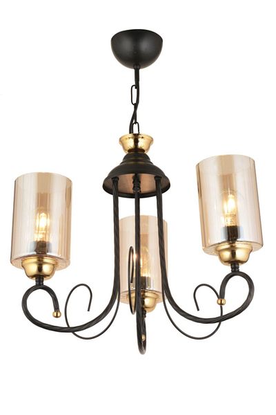 KARDELEN AYDINLATMA AVİZE Tower 3-Piece Black Cylinder Glass Luxury Upward Facing Chandelier