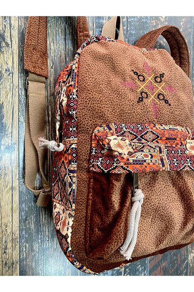 Street Bag Ethnic Nubi αδιάβροχο σακίδιο πλάτης - Μποέμ με κέντημα, καθημερινή χρήση και ταξίδια